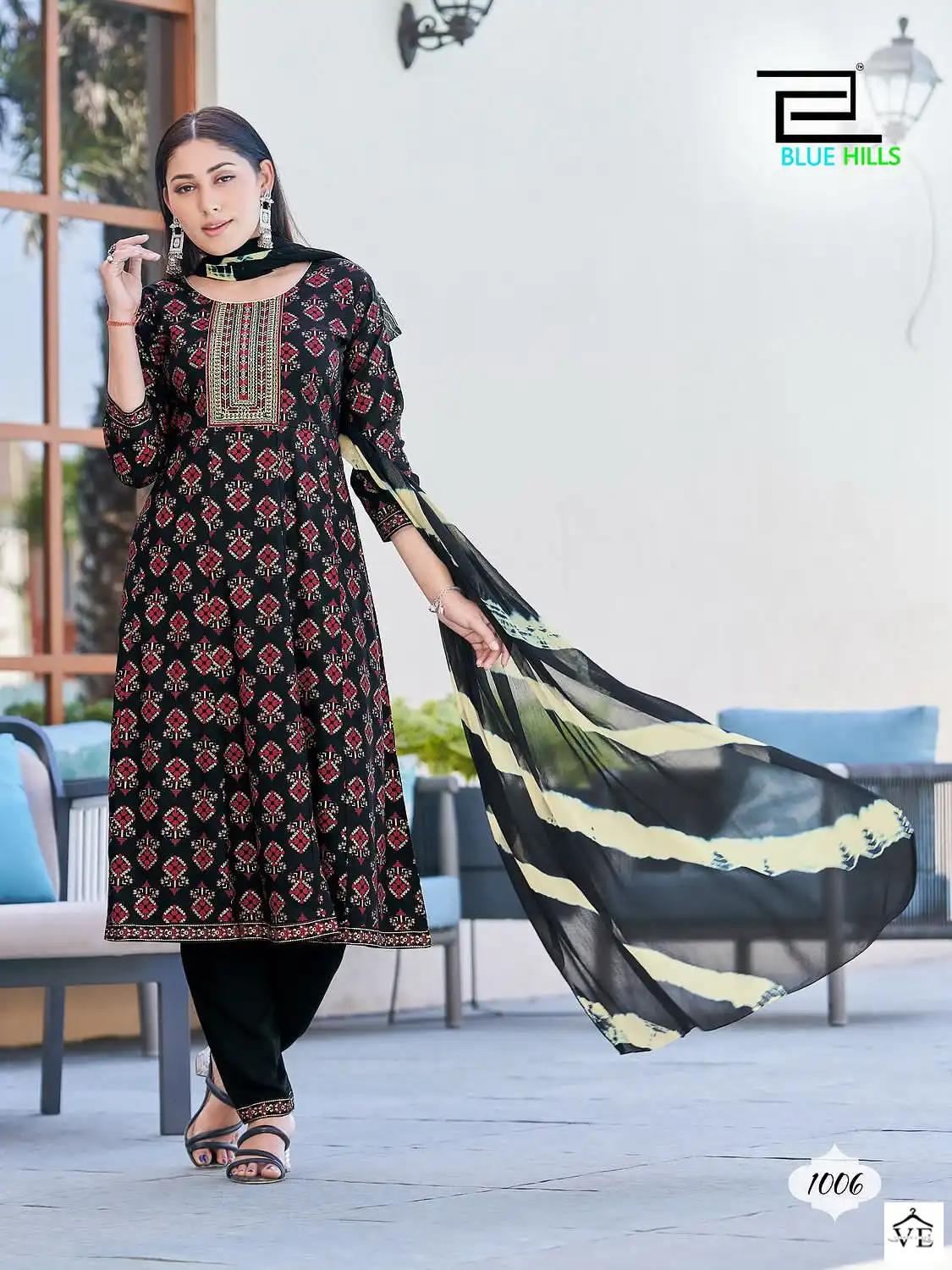 Blue Hills Modern Women Rayon 14Kg Wholesale Anarkali Kurti With Dupatta Catalog — Wholesale Salwar Suits, MPA wholesale from Surat — view 3