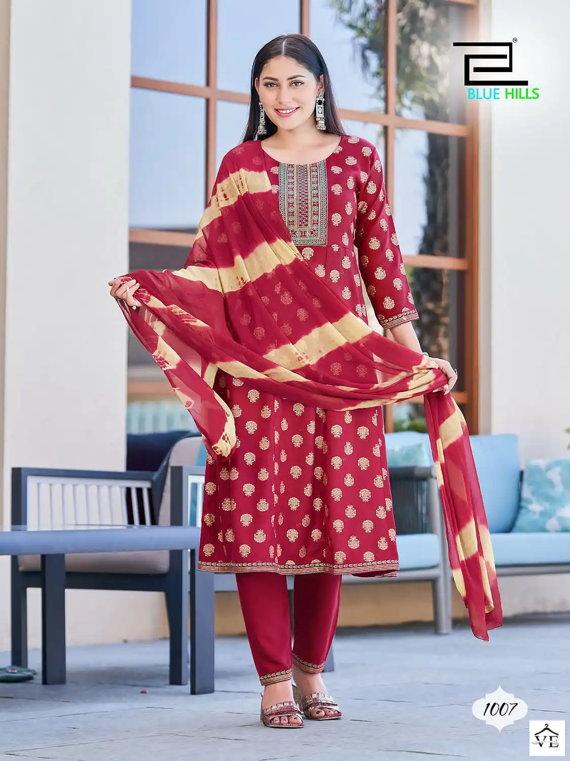 Blue Hills Modern Women Rayon 14Kg Wholesale Anarkali Kurti With Dupatta Catalog — Wholesale Salwar Suits, MPA wholesale from Surat — view 5