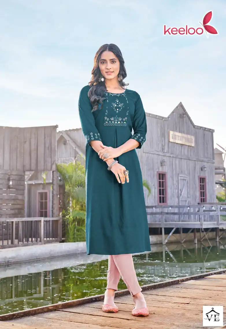 Keeloo Morni Vol 1 Heavy Rayon Wholesale Kurtis Catalog — Wholesale Kurtis, MPA wholesale from Surat — view 3