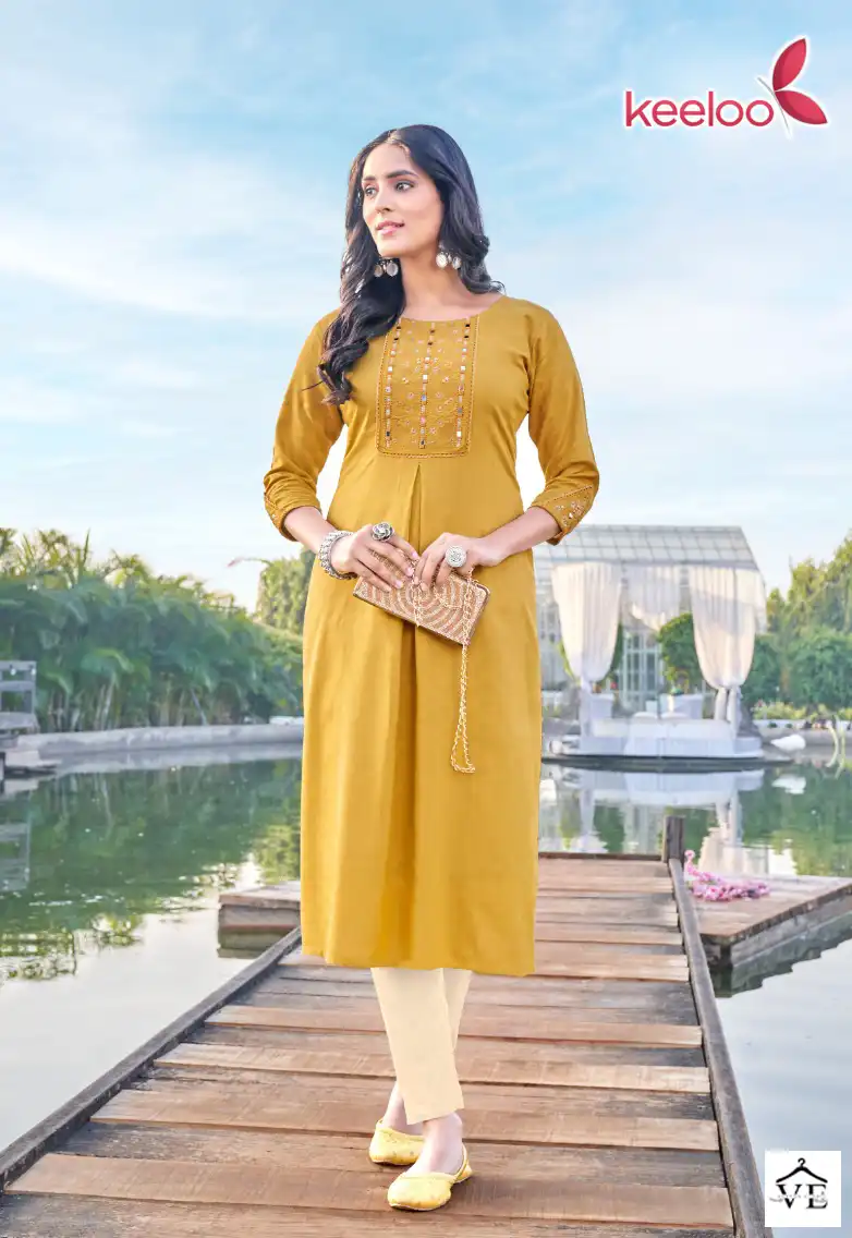 Keeloo Morni Vol 1 Heavy Rayon Wholesale Kurtis Catalog — Wholesale Kurtis, MPA wholesale from Surat — view 4