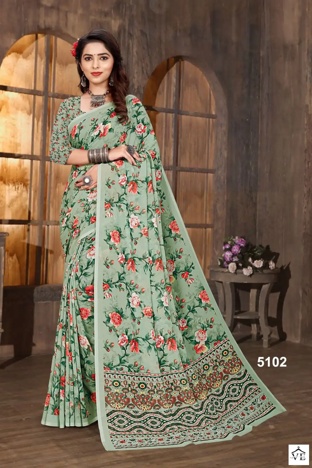 Vardan Ethnic Mugda Digital Vol 2 Soft Weightless Wholesale Saree Catalog — Wholesale Sarees, MPA wholesale from Surat - Gallery Image 5