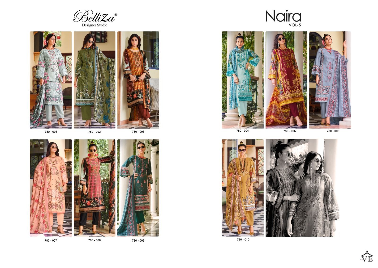 Belliza Designer Naira Vol 5 Pure Cotton Wholesale Pakistani Salwar Suits Catalog — Wholesale Salwar Suits, MPA wholesale from Surat — view 11