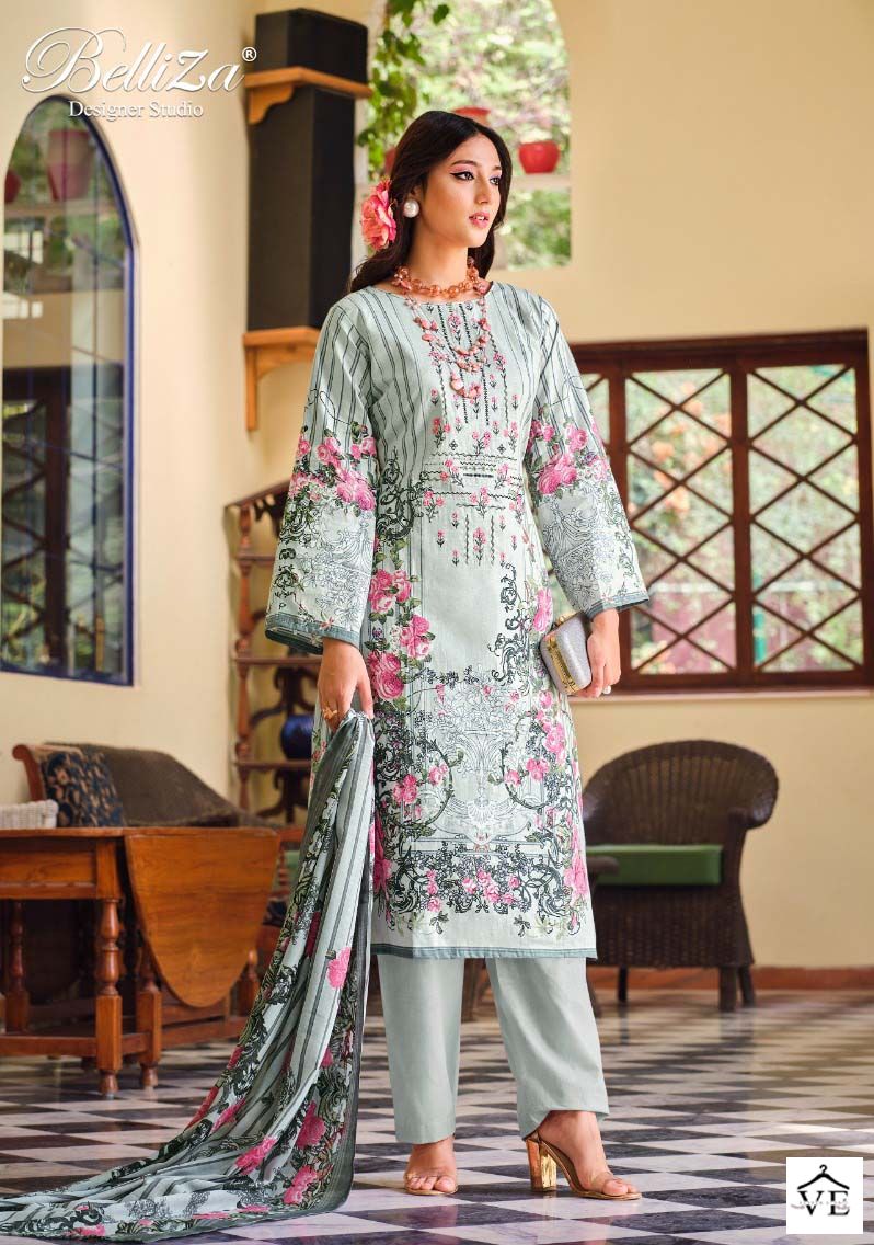 Belliza Designer Naira Vol 5 Pure Cotton Wholesale Pakistani Salwar Suits Catalog — Wholesale Salwar Suits, MPA wholesale from Surat - Gallery Image 3