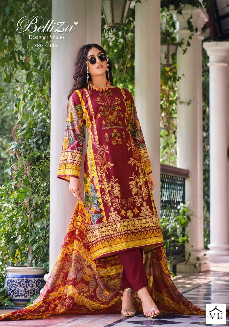 Belliza Designer Naira Vol 5 Pure Cotton Wholesale Pakistani Salwar Suits Catalog — Wholesale Salwar Suits, MPA wholesale from Surat - Gallery Image 4