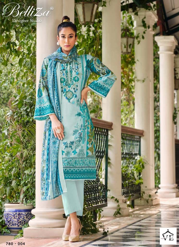Belliza Designer Naira Vol 5 Pure Cotton Wholesale Pakistani Salwar Suits Catalog — Wholesale Salwar Suits, MPA wholesale from Surat - Gallery Image 5