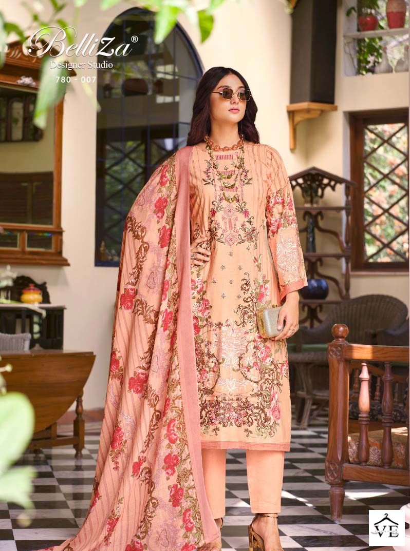Belliza Designer Naira Vol 5 Pure Cotton Wholesale Pakistani Salwar Suits Catalog — Wholesale Salwar Suits, MPA wholesale from Surat - Gallery Image 7