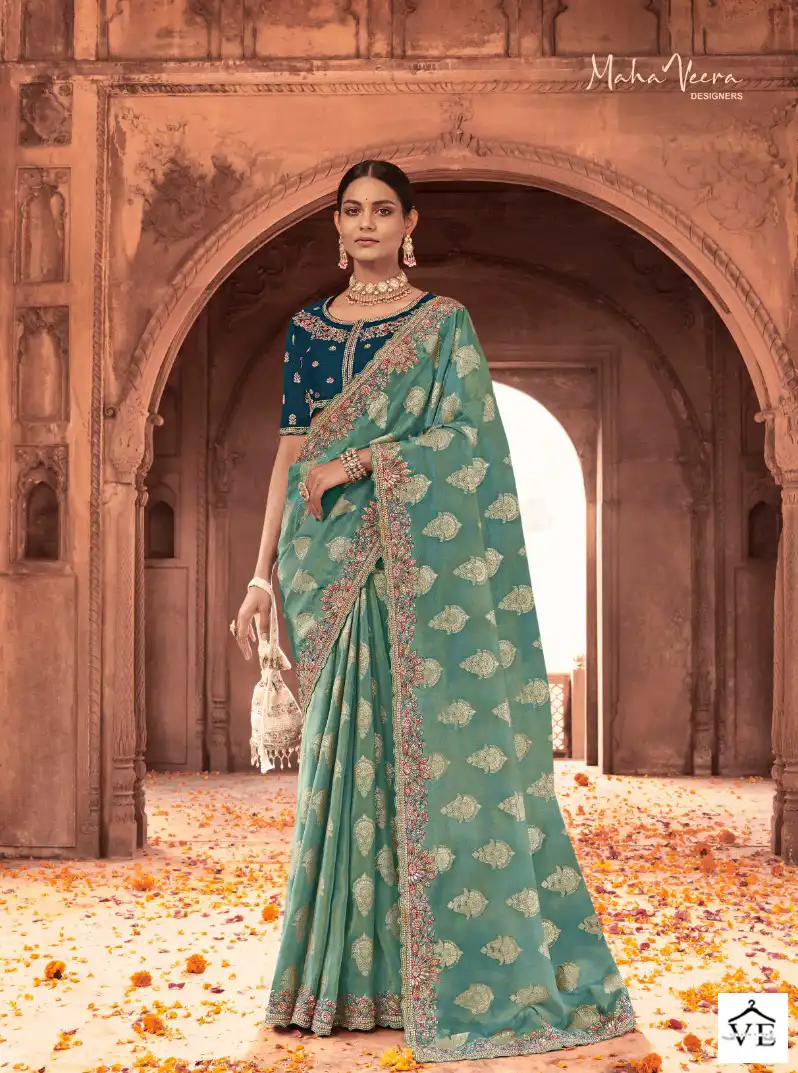 Mahaveera Naksh Viscose Silk Wholesale Saree Catalog — Wholesale Sarees, MPA wholesale from Surat - Gallery Image 2