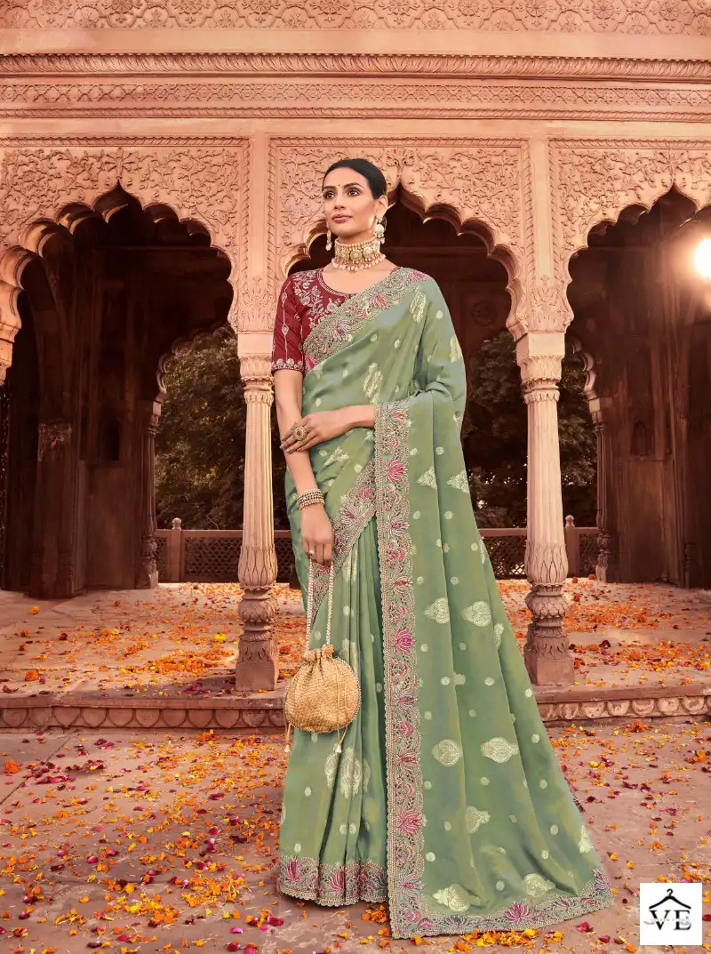 Mahaveera Naksh Viscose Silk Wholesale Saree Catalog — Wholesale Sarees, MPA wholesale from Surat - Gallery Image 5
