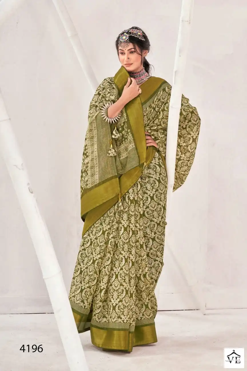 5D Designer Nancy Cottan Jari Wholesale Saree Catalog — Wholesale Sarees, MPA wholesale from Surat - Gallery Image 2