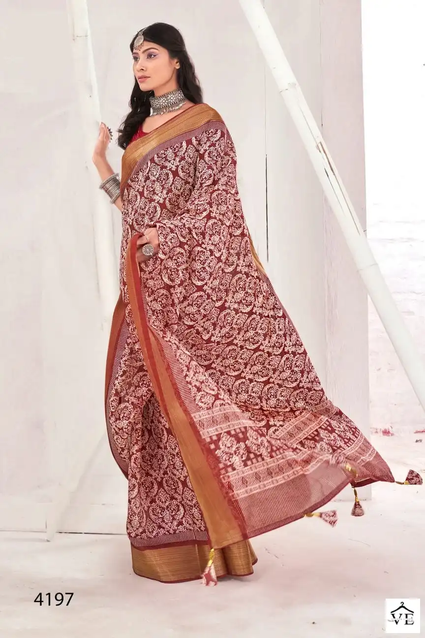 5D Designer Nancy Cottan Jari Wholesale Saree Catalog — Wholesale Sarees, MPA wholesale from Surat - Gallery Image 4