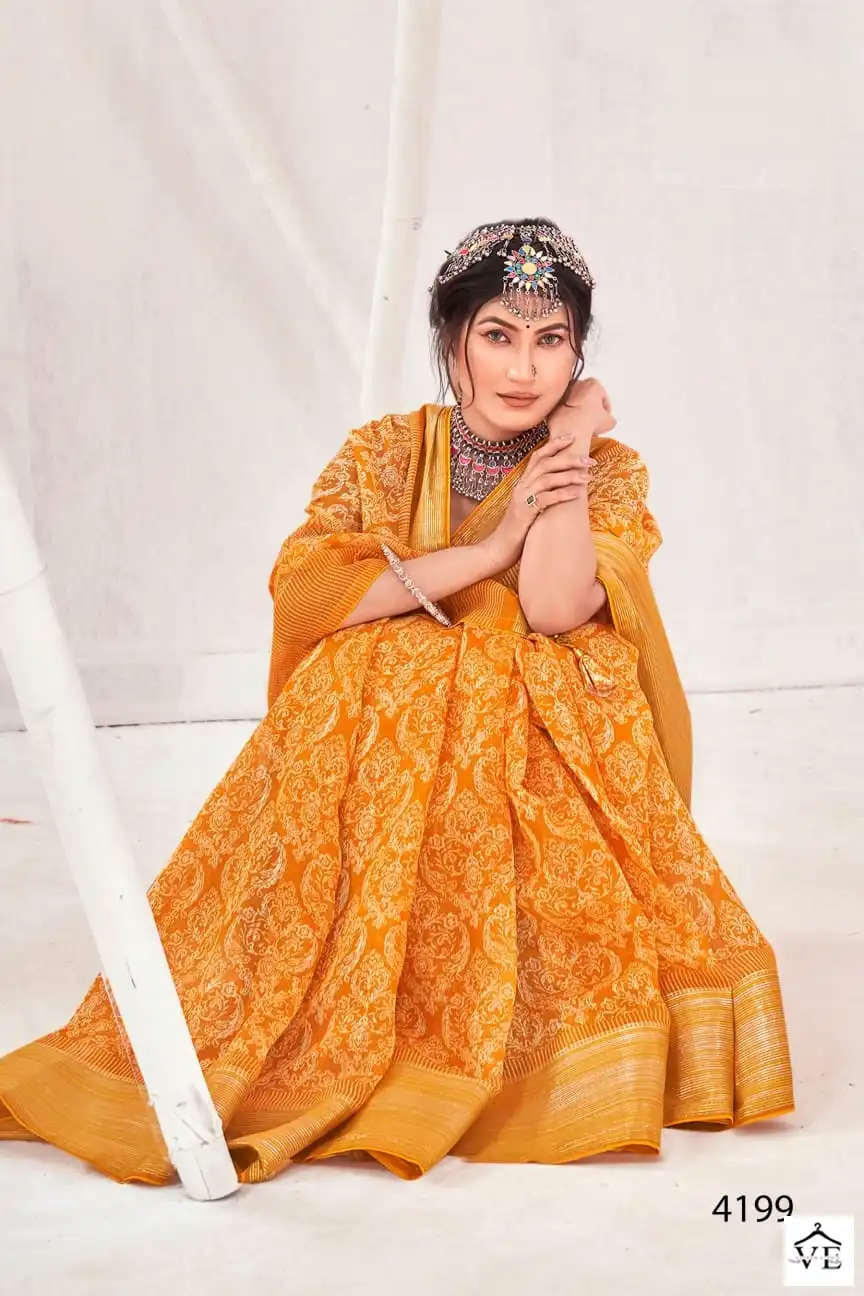 5D Designer Nancy Cottan Jari Wholesale Saree Catalog — Wholesale Sarees, MPA wholesale from Surat - Gallery Image 5