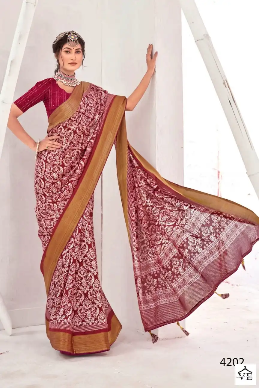 5D Designer Nancy Cottan Jari Wholesale Saree Catalog — Wholesale Sarees, MPA wholesale from Surat - Gallery Image 8