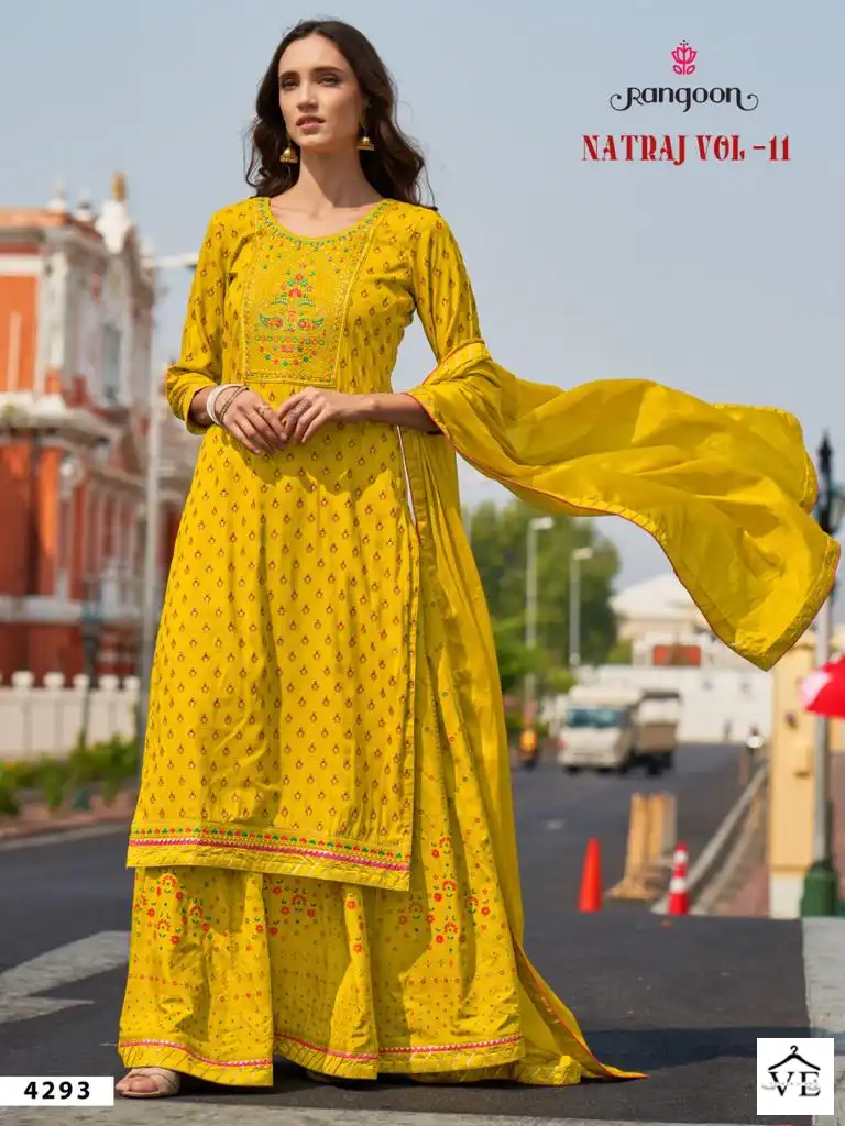 Rangoon Natraj Vol-11 Heavy Rayon Wholesale Readymade Salwar Suit Catalog — Wholesale Salwar Suits, MPA wholesale from Surat - Gallery Image 2