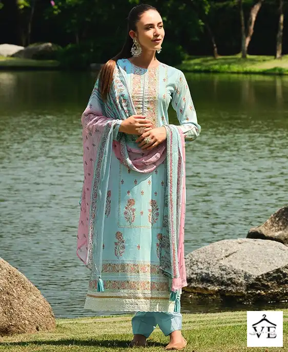 Prm Trendz Nazreen Pure Lawn Cotton Wholesale Salwar Suit Catalog — Wholesale Salwar Suits, MPA wholesale from Surat — view 1