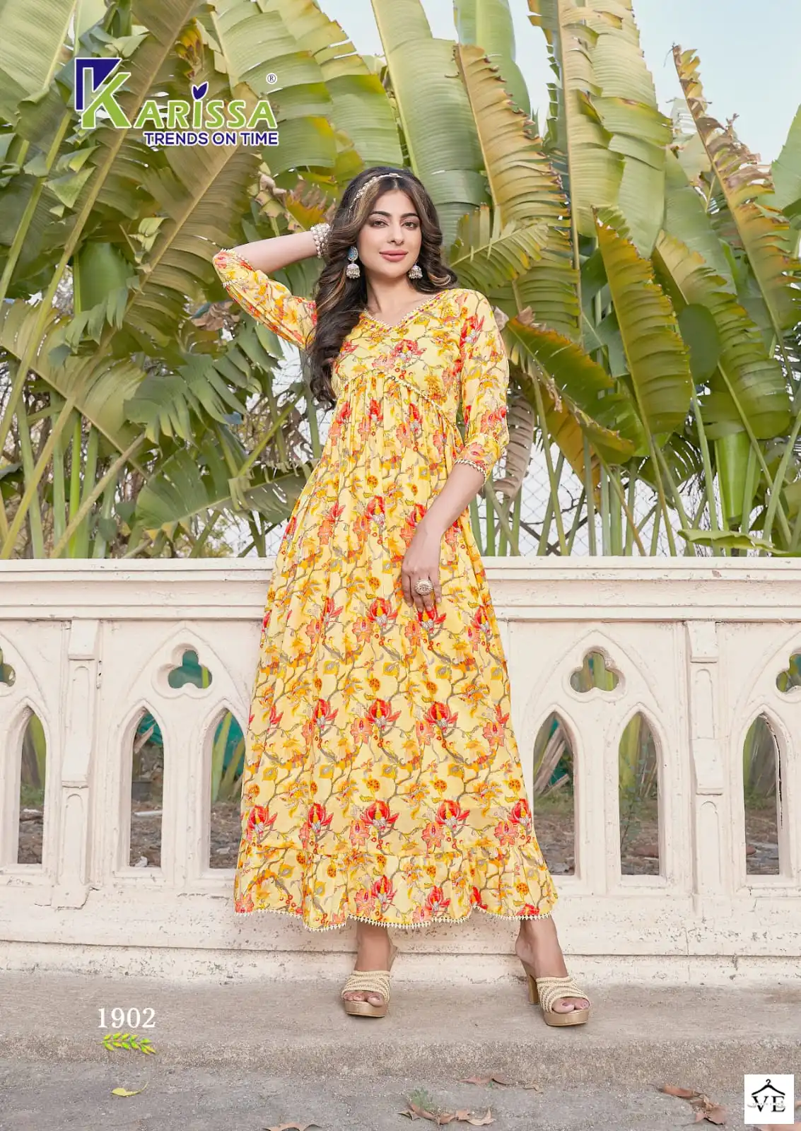 Karissa Niharika Premium Heavy Mal Mal Cotton Wholesale Gown Catalog — Wholesale Kurtis, MPA wholesale from Surat — view 6