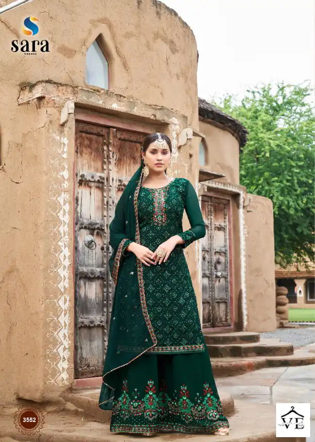Sara Trendz Niharika Georgette Wholesale Fancy Suits Catalog — Wholesale Salwar Suits, MPA wholesale from Surat - Gallery Image 3