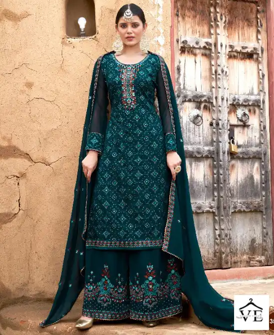 Sara Trendz Niharika Georgette Wholesale Fancy Suits Catalog — Wholesale Salwar Suits, MPA wholesale from Surat — view 1
