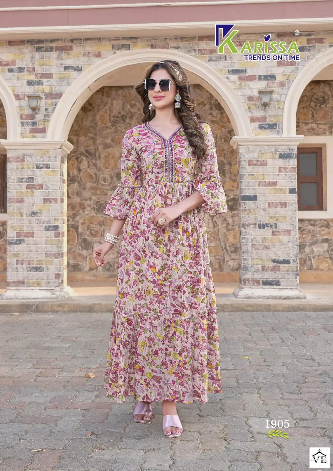 Karissa Niharika Premium Heavy Mal Mal Cotton Wholesale Gown Catalog — Wholesale Kurtis, MPA wholesale from Surat — view 3