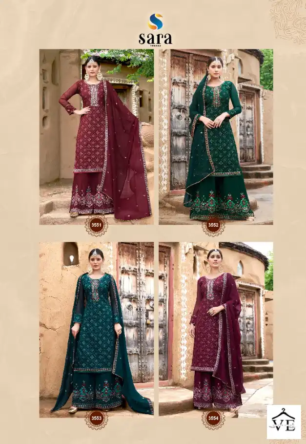 Sara Trendz Niharika Georgette Wholesale Fancy Suits Catalog — Wholesale Salwar Suits, MPA wholesale from Surat — view 5