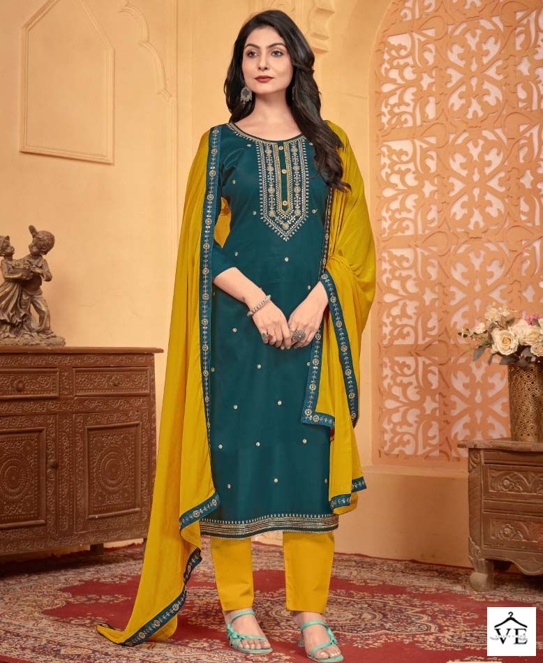 Panch Ratna Nimrit Jam Silk Wholesale Designer Salwar Suit Catalog — Wholesale Salwar Suits, MPA wholesale from Surat — view 1