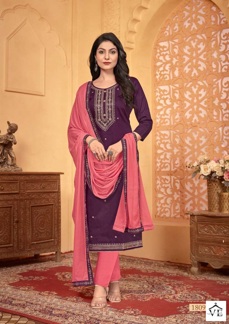 Panch Ratna Nimrit Jam Silk Wholesale Designer Salwar Suit Catalog — Wholesale Salwar Suits, MPA wholesale from Surat - Gallery Image 3
