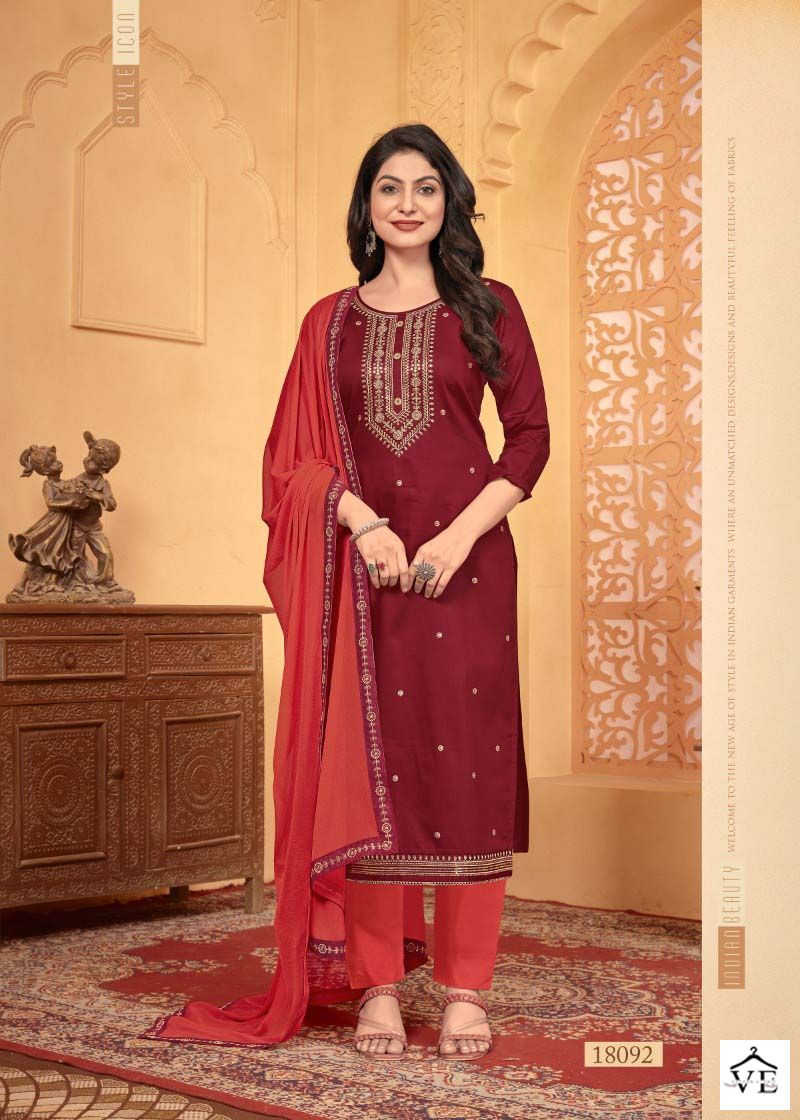 Panch Ratna Nimrit Jam Silk Wholesale Designer Salwar Suit Catalog — Wholesale Salwar Suits, MPA wholesale from Surat - Gallery Image 4