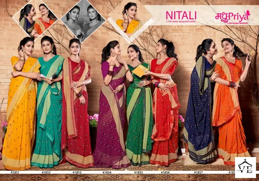 Madhupriya Nitali Pure Heavy Weightless Wholesale Saree Catalog — Wholesale Sarees, MPA wholesale from Surat — view 9