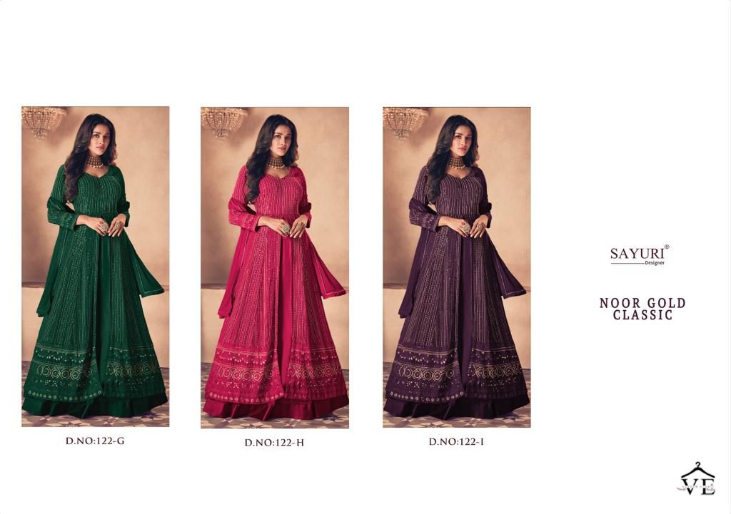 Sayuri Designer Noor Gold Classic Georgette Wholesale Designer Readymade Salwar Suit Catalog — Wholesale Salwar Suits, Sayuri Designer wholesale from Surat — view 4