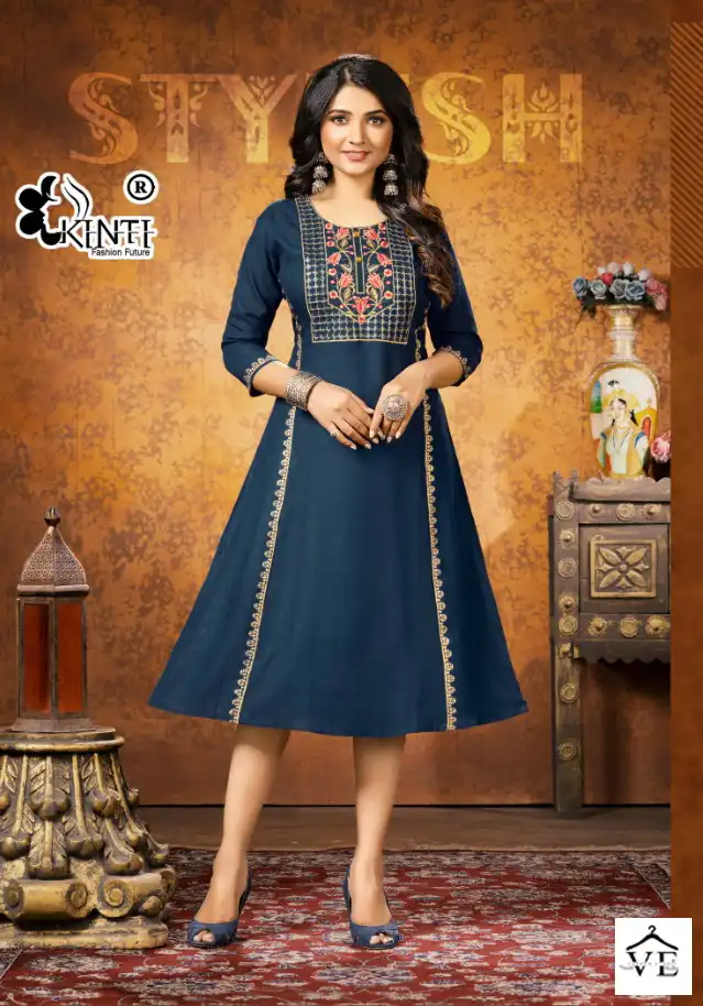 Kinti Nakshatra Fancy Rayon Wholesale Kurti Catalog — Wholesale Kurtis, MPA wholesale from Surat - Gallery Image 3