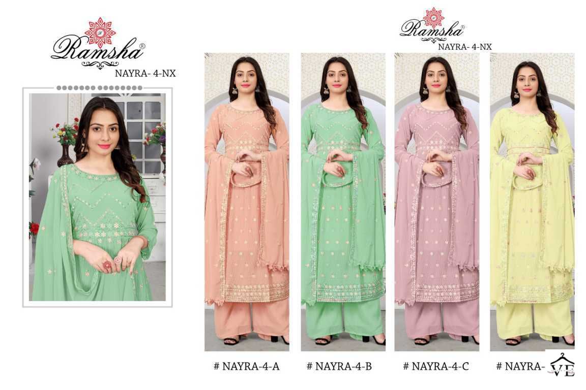 Ramsha Nayra Vol 4 Georgette Wholesale Pakistani Salwar Suit Catalog — Wholesale Salwar Suits, MPA wholesale from Surat - Gallery Image 2