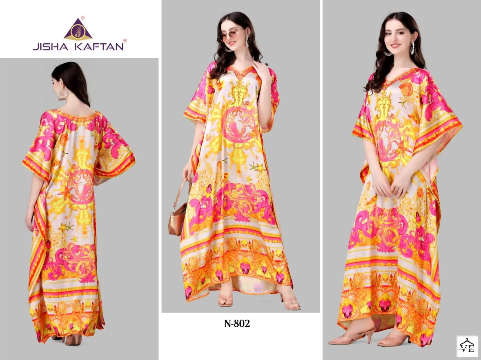 Jisha Nazakat Vol 8 Smooth Satin Wholesale Kaftan Catalog — Wholesale Kurtis, MPA wholesale from Surat — view 8