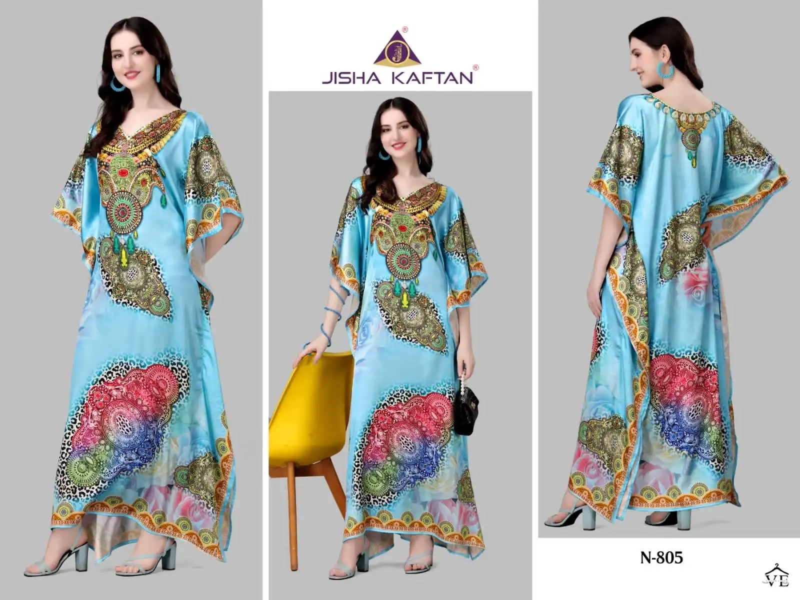 Jisha Nazakat Vol 8 Smooth Satin Wholesale Kaftan Catalog — Wholesale Kurtis, MPA wholesale from Surat — view 9
