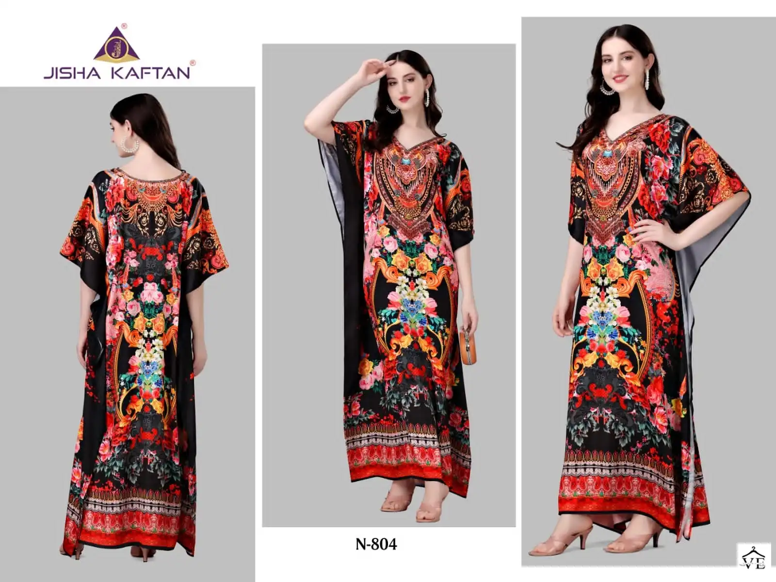 Jisha Nazakat Vol 8 Smooth Satin Wholesale Kaftan Catalog — Wholesale Kurtis, MPA wholesale from Surat — view 2