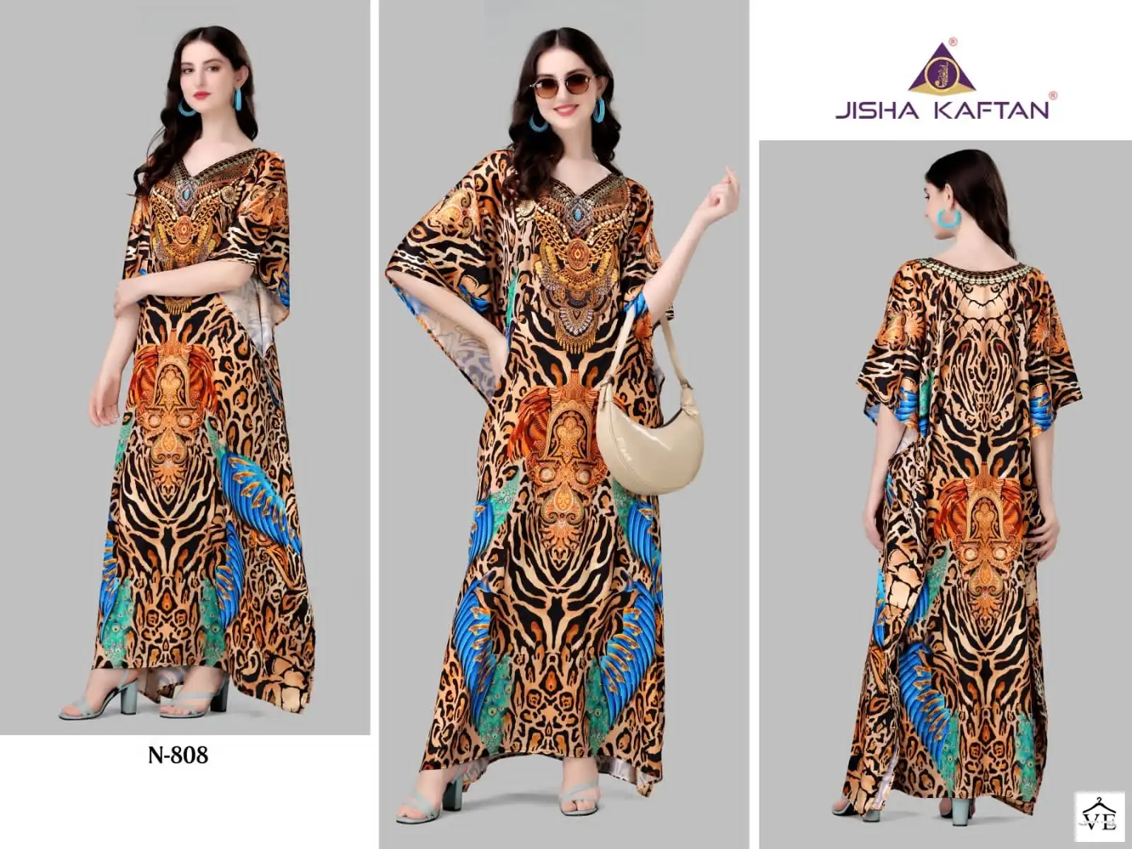 Jisha Nazakat Vol 8 Smooth Satin Wholesale Kaftan Catalog — Wholesale Kurtis, MPA wholesale from Surat — view 4