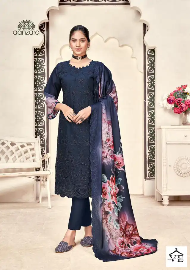Acme Weavers Nazma Muslin Wholesale Salwar Suit Catalog — Wholesale Salwar Suits, MPA wholesale from Surat - Gallery Image 2