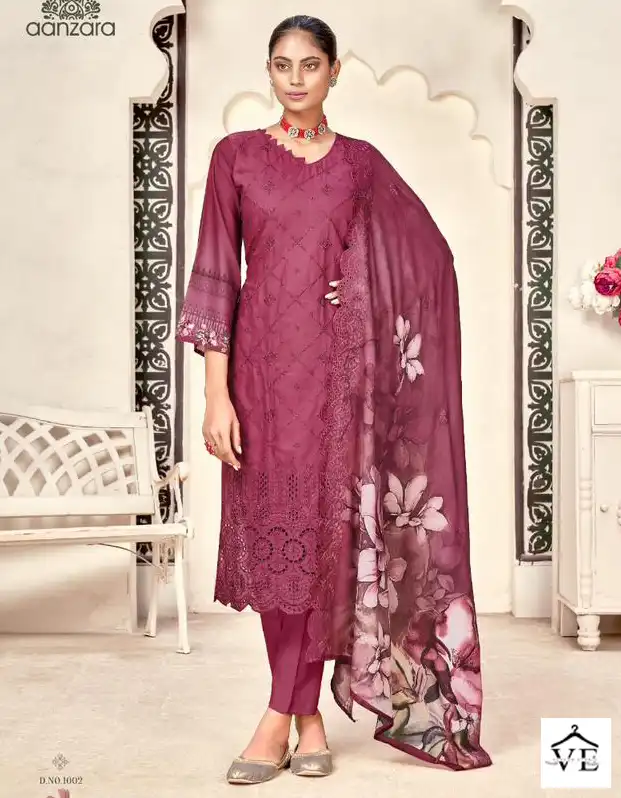Acme Weavers Nazma Muslin Wholesale Salwar Suit Catalog — Wholesale Salwar Suits, MPA wholesale from Surat — view 1