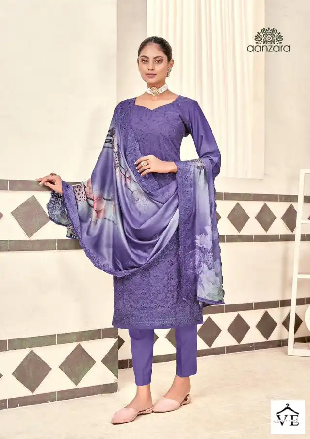 Acme Weavers Nazma Muslin Wholesale Salwar Suit Catalog — Wholesale Salwar Suits, MPA wholesale from Surat - Gallery Image 3