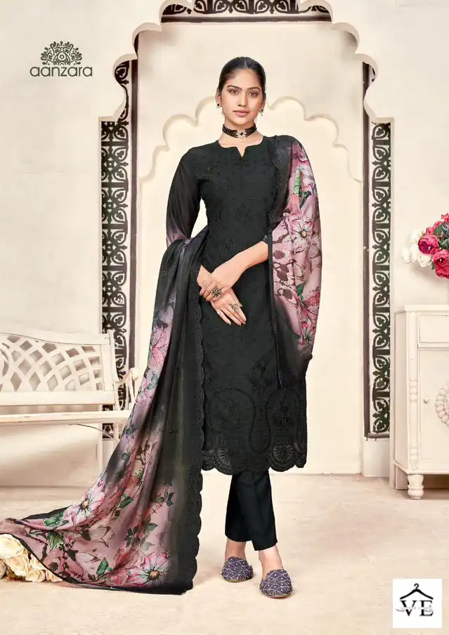Acme Weavers Nazma Muslin Wholesale Salwar Suit Catalog — Wholesale Salwar Suits, MPA wholesale from Surat - Gallery Image 5