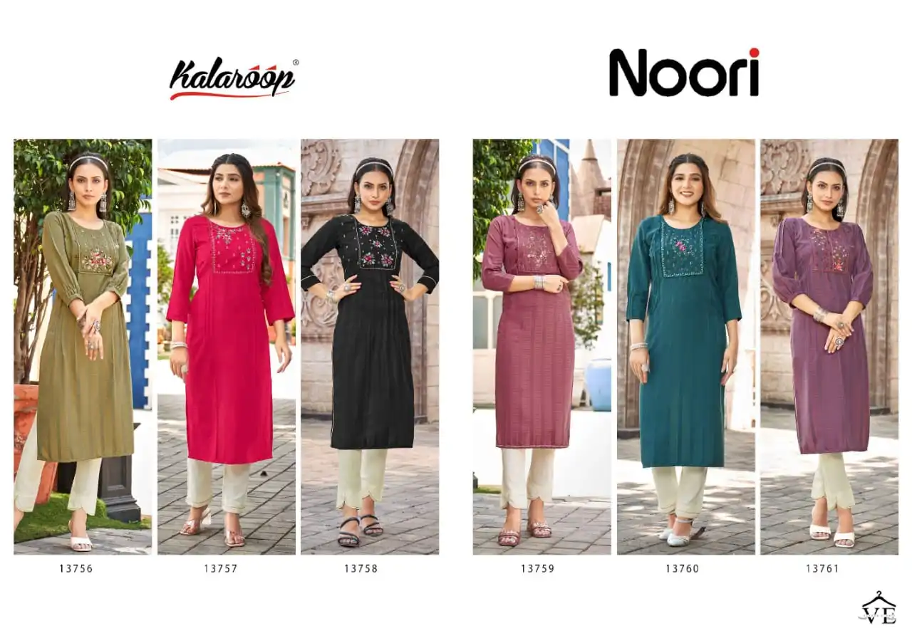 Kalaroop Noori Heavy Fancy Rayon Wholesale Kurtis Catalog — Wholesale Kurtis, MPA wholesale from Surat — view 7