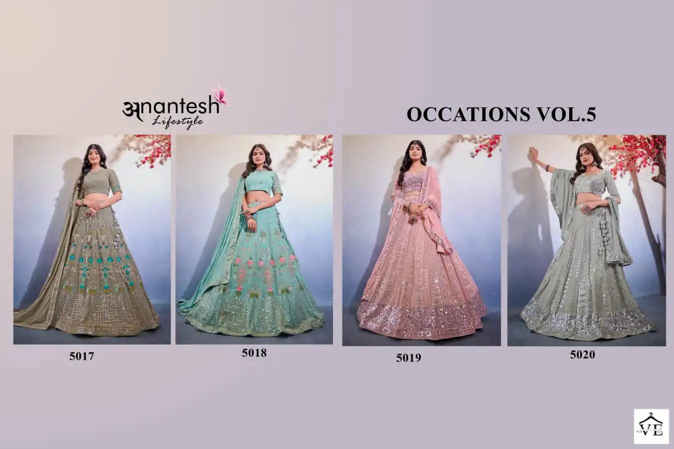 Anantesh Occasions Vol 5 Premium Georgette Wholesale Lehenga Choli Catalog — Wholesale Lehenga, MPA wholesale from Surat — view 5