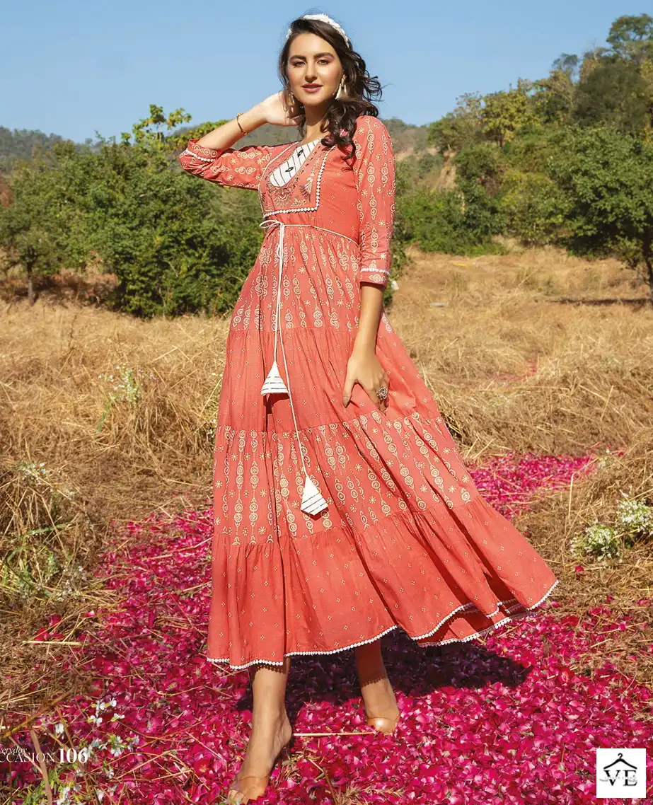 Kiana Occasion Pure Cotton Wholesale Gown Catalog — Wholesale Kurtis, MPA wholesale from Surat — view 1