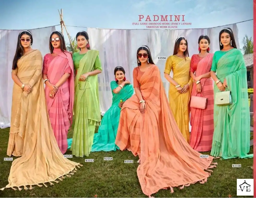 Malishka Padmini Wetless Kalrav Wholesale Saree Catalog — Wholesale Sarees, MPA wholesale from Surat — view 9