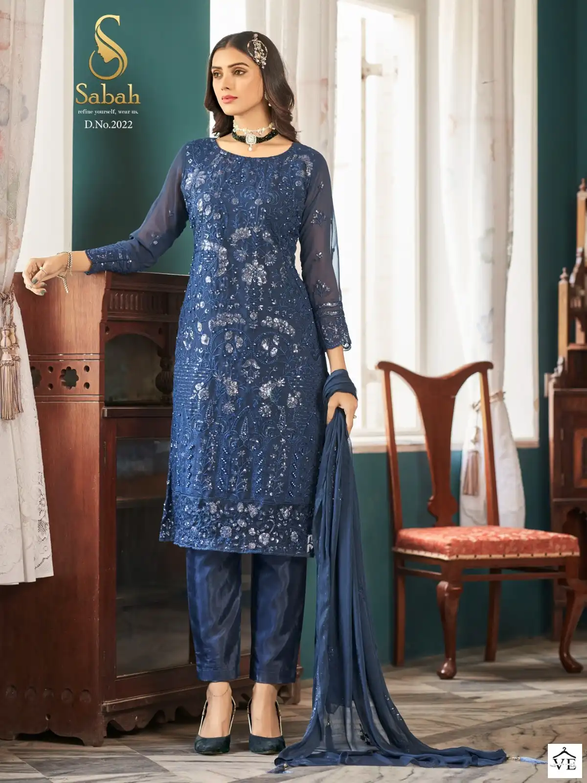 Sabah Pakiza Heavy Faux Georgette Wholesale Pakistani Suits Catalog — Wholesale Salwar Suits, MPA wholesale from Surat - Gallery Image 6