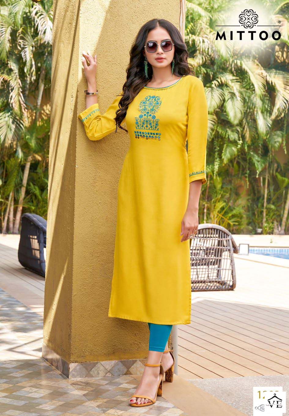 Mittoo Palak Vol 34 Rayon Wholesale Kurtis Catalog — Wholesale Kurtis, MPA wholesale from Surat — view 7