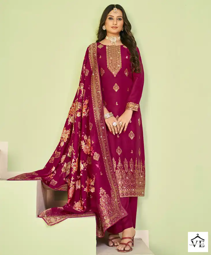 Radha Pallavi Pure Viscose Dola Jacquard Wholesale Salwar Suit Catalog — Wholesale Salwar Suits, MPA wholesale from Surat — view 1
