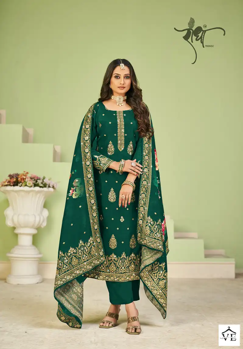 Radha Pallavi Pure Viscose Dola Jacquard Wholesale Salwar Suit Catalog — Wholesale Salwar Suits, MPA wholesale from Surat - Gallery Image 2