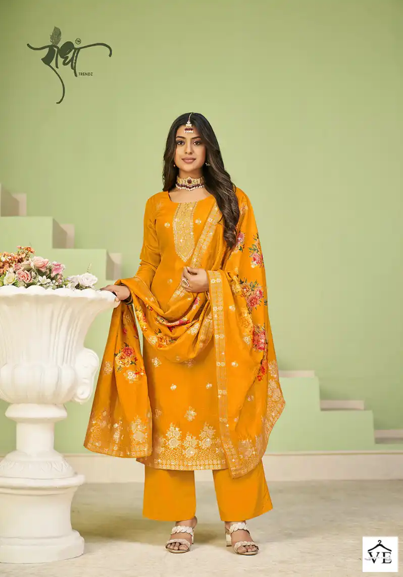 Radha Pallavi Pure Viscose Dola Jacquard Wholesale Salwar Suit Catalog — Wholesale Salwar Suits, MPA wholesale from Surat - Gallery Image 3