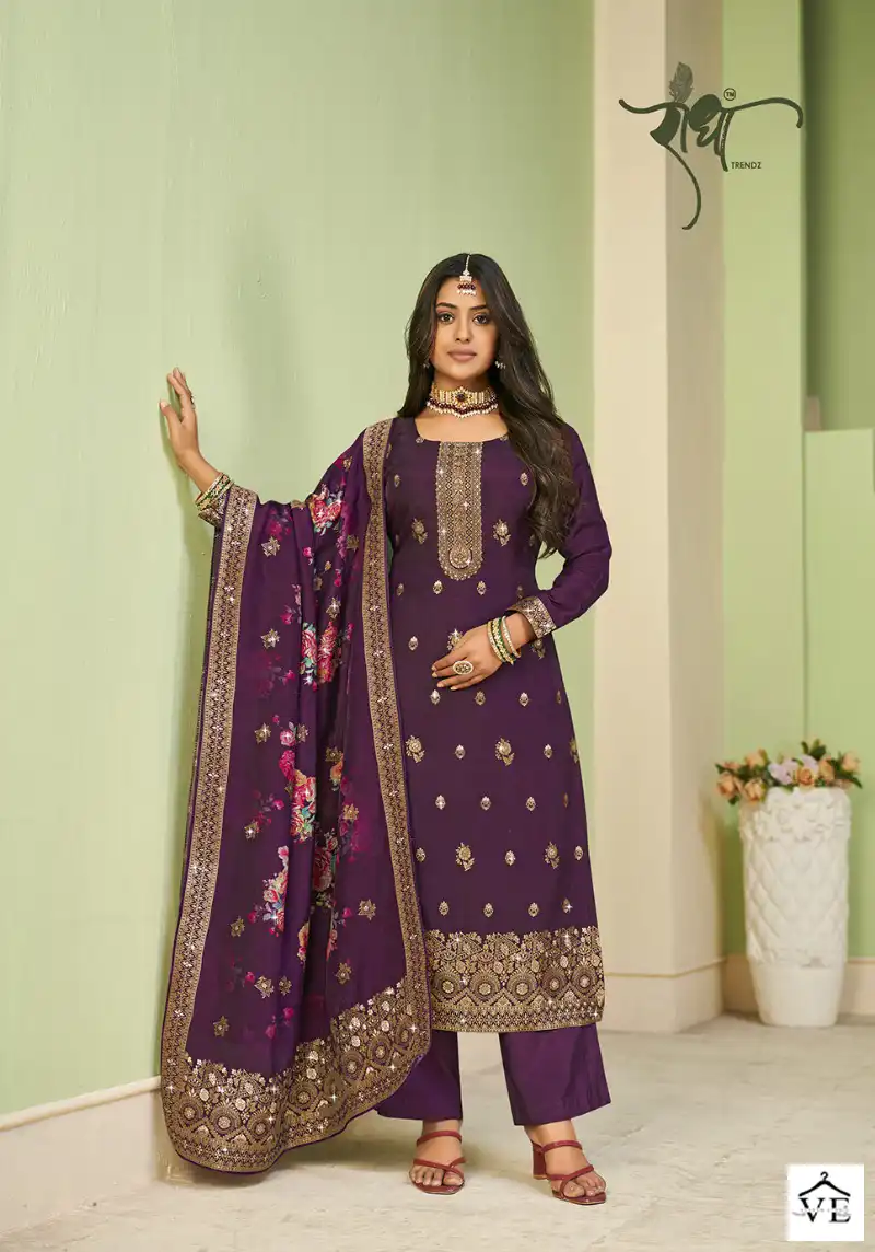 Radha Pallavi Pure Viscose Dola Jacquard Wholesale Salwar Suit Catalog — Wholesale Salwar Suits, MPA wholesale from Surat - Gallery Image 4