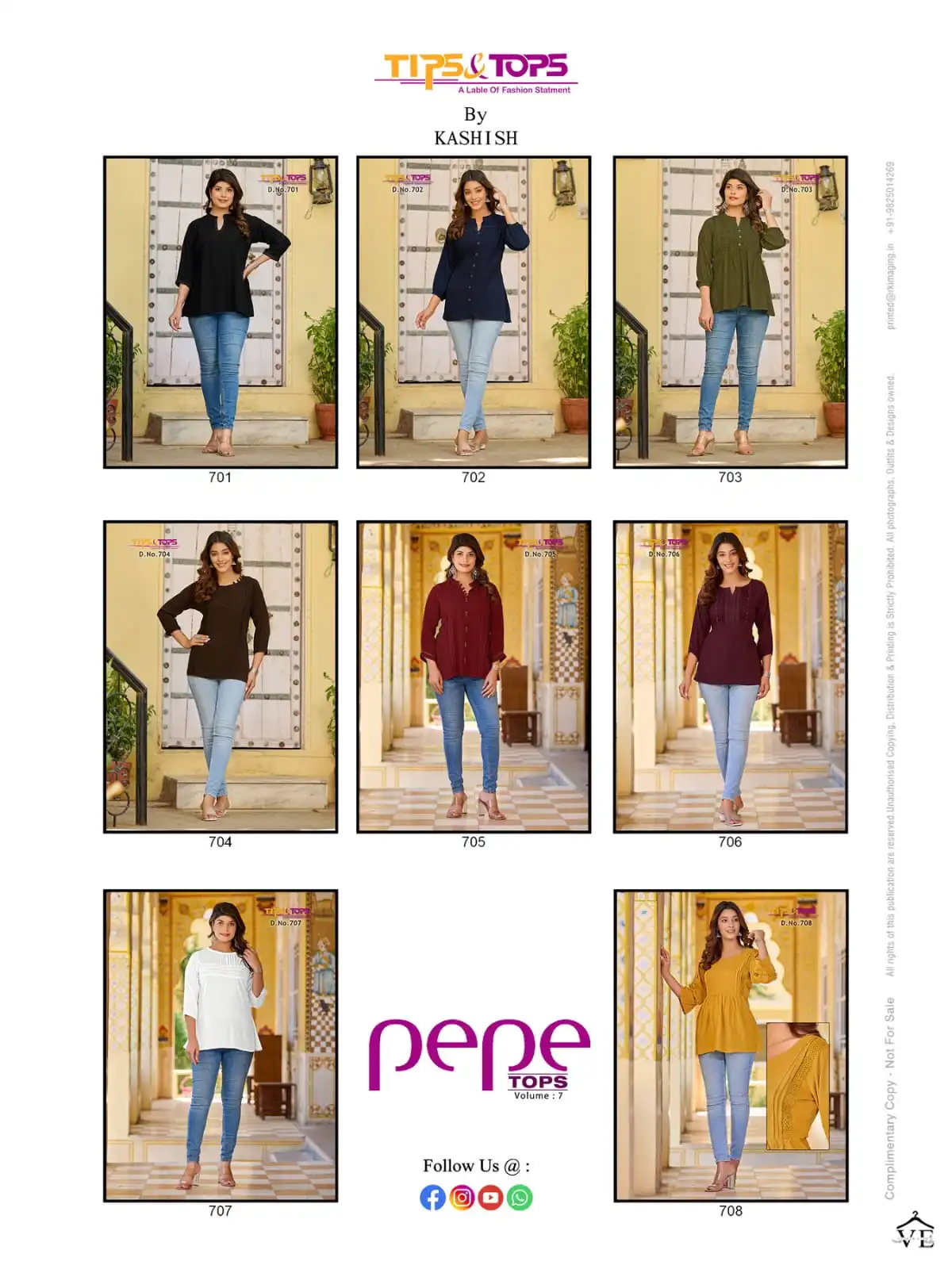 Tips &amp; Tops Pepe Tops Vol 7 Rayon Wholesale Kurti Catalog — Wholesale Kurtis, MPA wholesale from Surat — view 9