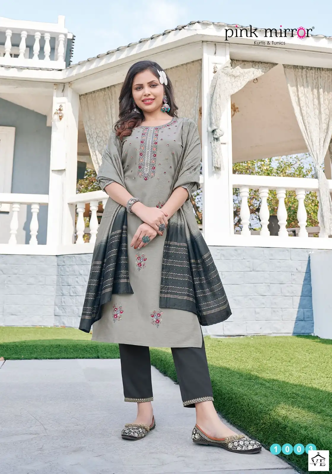Pink Mirror Poetry Silk Wholesale Readymade Suits Catalog — Wholesale Salwar Suits, MPA wholesale from Surat - Gallery Image 4